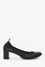 Pre-Loved Chanel™ Black Lambskin/Patent Cap Toe Pumps Size 41