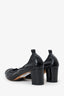 Pre-Loved Chanel™ Black Lambskin/Patent Cap Toe Pumps Size 41
