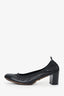 Pre-Loved Chanel™ Black Lambskin/Patent Cap Toe Pumps Size 41