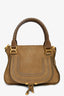 Chloe Brown Nubuck Leather Small 'Marcie' Shoulder Bag