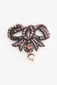 Gucci Pink Crystal Embellished Bow Brooch