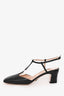 Gucci Black Leather Square Toe GG Slingback Pumps Size 38