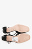 Gucci Black Leather Square Toe GG Slingback Pumps Size 38