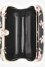 Alexander McQueen Black Multicolour Floral Print Satin Skull Closure Clutch with Chain