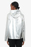 Black Comme des Garçons Silver Metallic Zip-up Jacket Size M