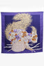 Salvatore Ferragamo Purple Silk Floral Print Scarf