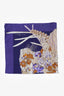 Salvatore Ferragamo Purple Silk Floral Print Scarf