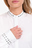 Alexander McQueen White Cotton Embellished Studded Long Sleeve Button Down Shirt Size 40