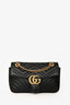 Gucci Black Leather GG Marmont Small Shoulder Bag
