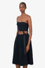 ShuShu/Tong Black Buckle Linked Midi Dress Size 8