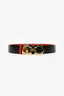 Salvatore Ferragamo Black/Red Leather Reversible Belt