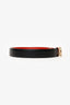 Salvatore Ferragamo Black/Red Leather Reversible Belt