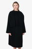Celine Black Cashmere Coat With Pure Collar Size 38