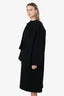 Celine Black Cashmere Coat With Pure Collar Size 38