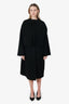 Celine Black Cashmere Coat With Pure Collar Size 38