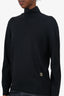 Burberry Black Wool/Silk Monogram Motif Funnel Neck Sweater Size L