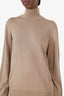 Burberry Brown Wool/Silk Monogram Motif Funnel Neck Sweater Size L
