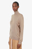 Burberry Brown Wool/Silk Monogram Motif Funnel Neck Sweater Size L