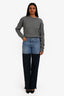 Peter Do Bicolor Denim High-Rise Wide-Leg Jeans Size 25
