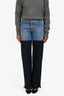 Peter Do Bicolor Denim High-Rise Wide-Leg Jeans Size 25