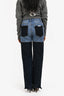 Peter Do Bicolor Denim High-Rise Wide-Leg Jeans Size 25