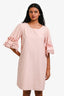 See by Chloé Rose Pink Cotton Eyelet Scallop Sleeved Babydoll Dress Size 38