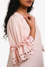 See by Chloé Rose Pink Cotton Eyelet Scallop Sleeved Babydoll Dress Size 38