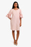 See by Chloé Rose Pink Cotton Eyelet Scallop Sleeved Babydoll Dress Size 38