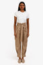 Red Valentino Beige Cargo High-Rise Belted Pants Size 38