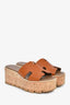 Hermès Brown Leather Eze 30 Platform Sandals Size 37