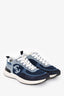 Pre-Loved Chanel™ Navy Denim Washed CC Logo Sneakers Size 37.5