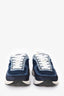 Pre-Loved Chanel™ Navy Denim Washed CC Logo Sneakers Size 37.5