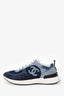 Pre-Loved Chanel™ Navy Denim Washed CC Logo Sneakers Size 37.5