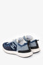 Pre-Loved Chanel™ Navy Denim Washed CC Logo Sneakers Size 37.5