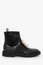 Roger Vivier Black Patent Leather Crystal Embellished Buckle Chelsea Boots Size 38