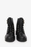 Pre-Loved Chanel™ Black Lambskin Leather Quilted CC Logo Lace Up Boots Size 38