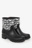 Moncler Black Rubber Graffiti Logo Rain Boots Size 38
