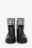 Moncler Black Rubber Graffiti Logo Rain Boots Size 38