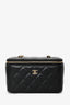 Pre-Loved Chanel™ 2020 Black Quilted Lambskin Long Vanity With Chain Gold Hardware
