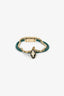 Bvlgari Gold Plated/Green Leather Serpenti Forever Bracelet