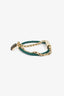 Bvlgari Gold Plated/Green Leather Serpenti Forever Bracelet