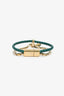 Bvlgari Gold Plated/Green Leather Serpenti Forever Bracelet