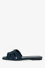 Saint Laurent Blue Denim Tribute Sandals Size 36