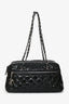 Pre-Loved Chanel™ 2009/10 Navy Patent Quilted CC Logo Charm Shoulder Bag