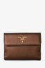 Prada Bronze Saffiano Leather Compact Wallet