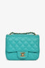 Pre-Loved Chanel™ 2016/2017 Teal Caviar Leather Quilted Mini Square Flap Bag