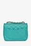 Pre-Loved Chanel™ 2016/2017 Teal Caviar Leather Quilted Mini Square Flap Bag