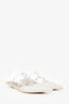 Valentino White Leather Pointed Toe Cage Mules Size 39.5