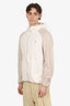 Brunello Cucinelli White/Beige Embroidered Logo Zip-up Hoodie Size L Mens