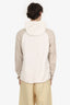 Brunello Cucinelli White/Beige Embroidered Logo Zip-up Hoodie Size L Mens